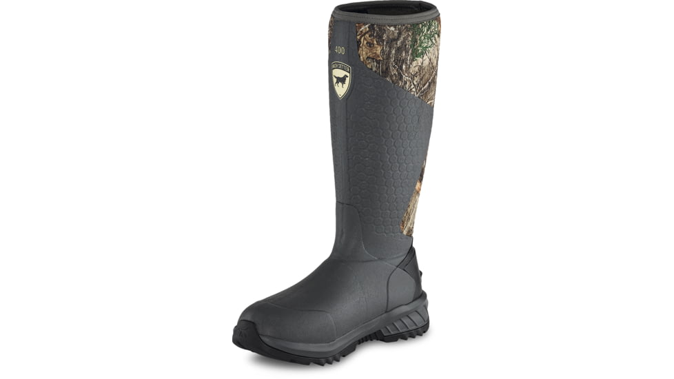 Irish Setter MudTrek, Rain Boots, Vulcanized Rubber, 400 gram Primaloft Insulation, Realtree Edge, 4, 04846E 040