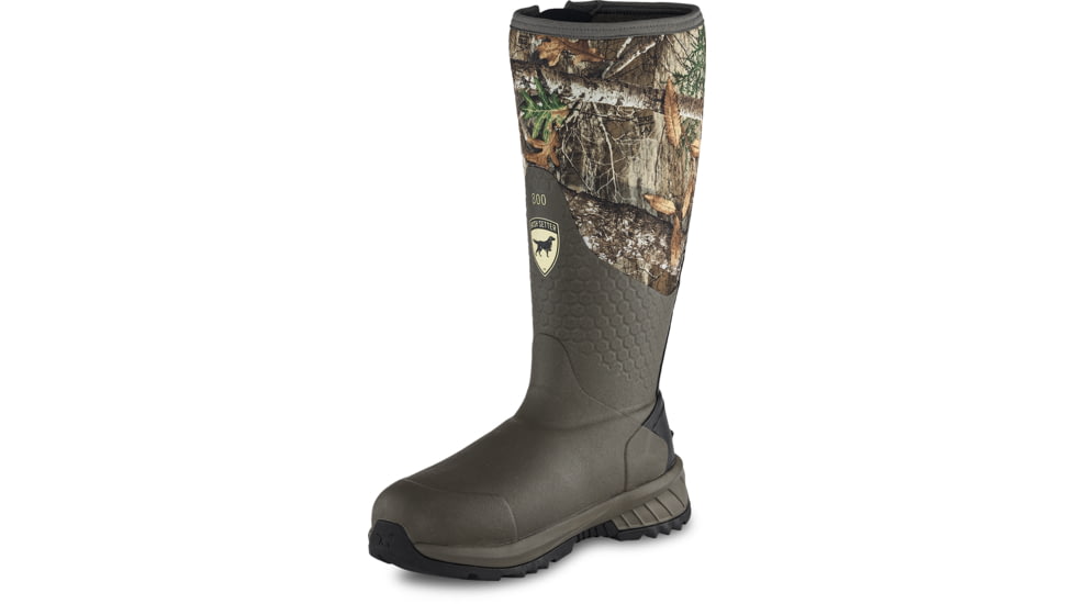 Irish Setter MudTrek, Rain Boots, Vulcanized Rubber, 800 gram Primaloft Insulation, Realtree Edge, 4, 04849E 040