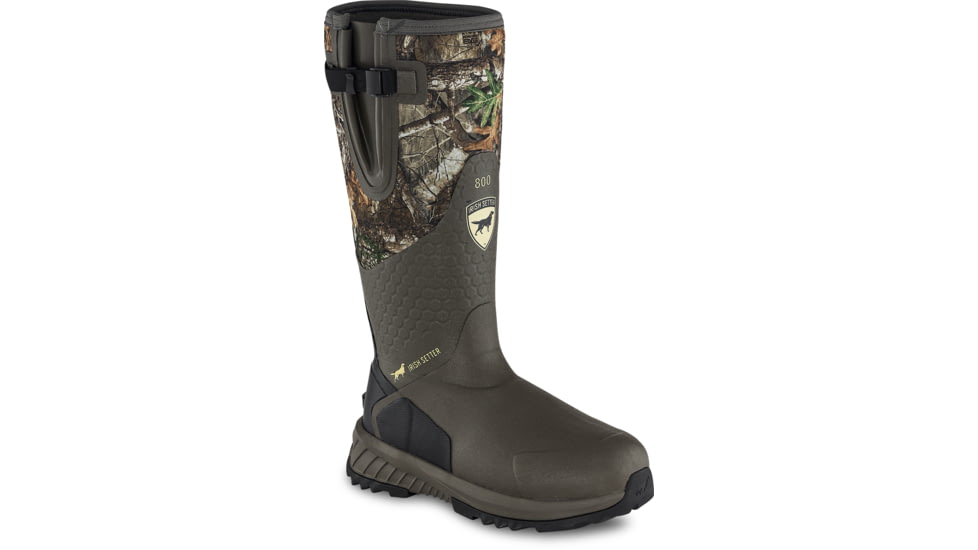 Irish Setter MudTrek, Rain Boots, Vulcanized Rubber, 800 gram Primaloft Insulation, Realtree Edge, 4, 04849E 040