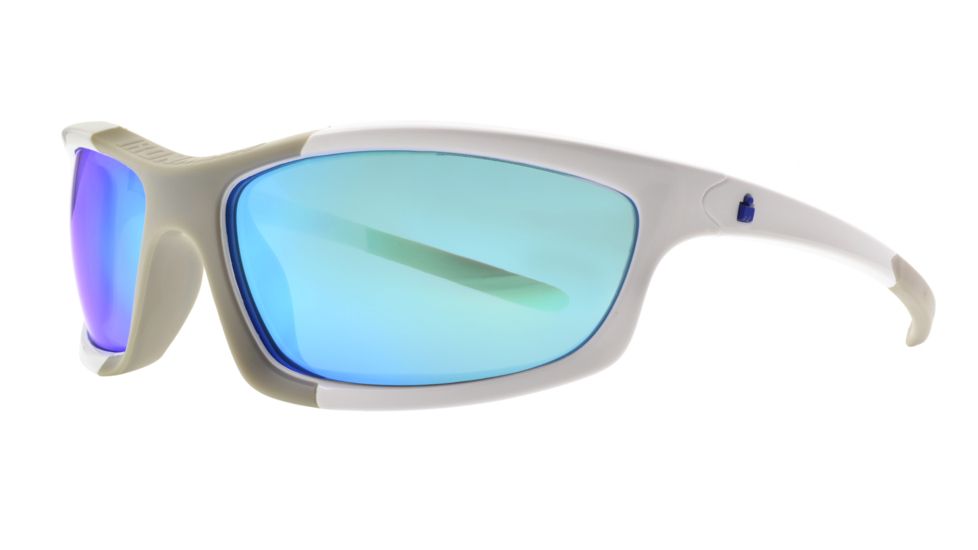 Ironman Ares Sunglasses, White Frame, Blue Flash Mirror Lens, 10230440.QTS
