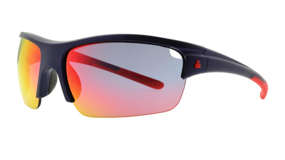 Ironman Atlas Sunglasses, Blue Frame, Red Flash Mirror Lens, 10230442.QTS