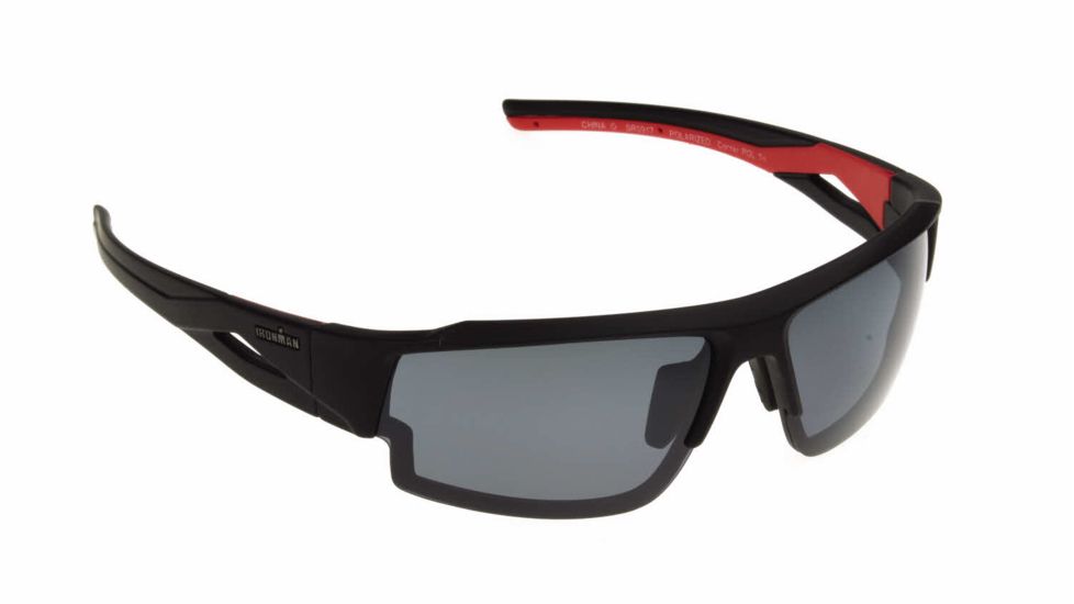 Ironman Corner Sunglasses, Matte Black Rubberized Frame, Smoke with Silver Flash Mirror Polarized Lenses 10242579.QTS