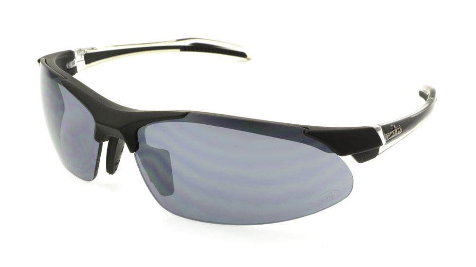 Ironman Inertia X Sunglasses, Matte Black Frame, Smoke with Silver Mirror Flash Lens, 10228856.QTS
