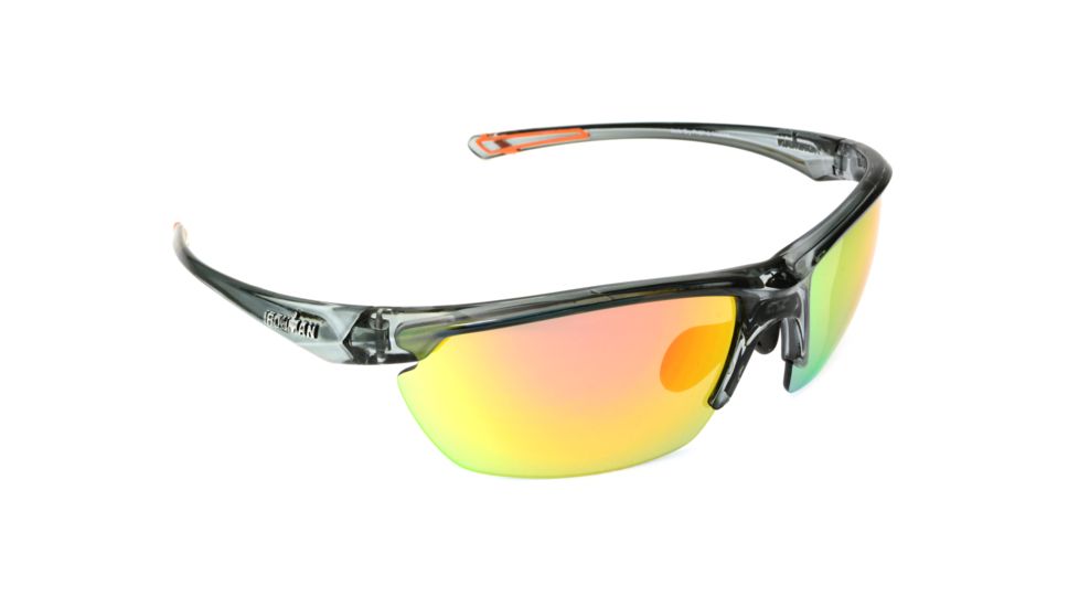 Ironman Joule Orn RV Sunglasses, Shiny Dark Grey Crystal Frame, Smoke with Orange Mirror Lens, 10228857.QTS