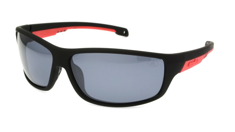 Ironman Precision Sunglasses, Matte Black Rubberized Frame, Smoke with Silver Mirror Flash Lens, 10224623.QTS