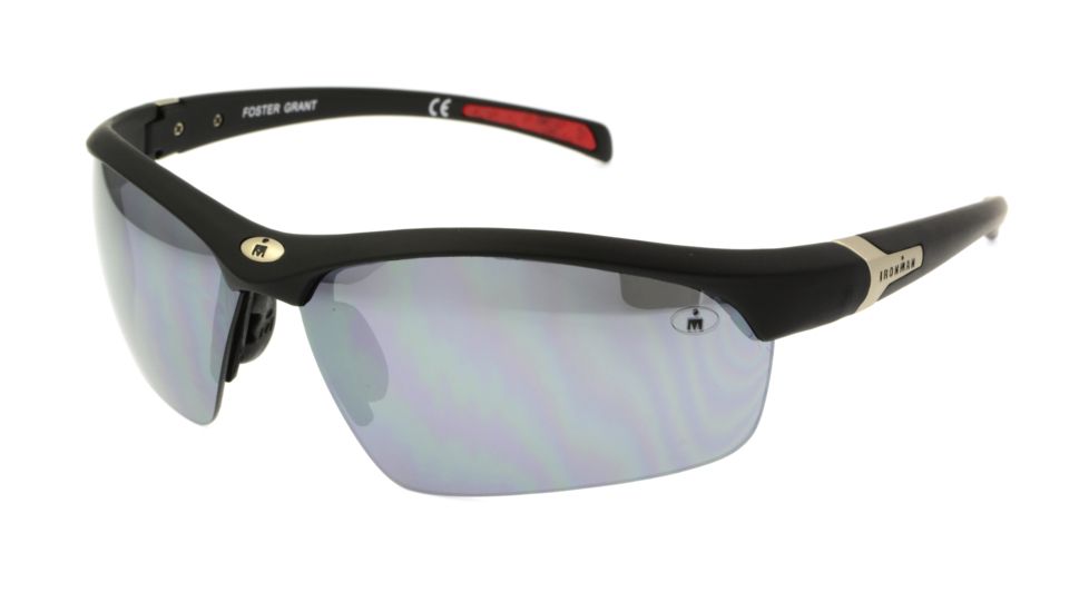 Ironman Principle Sunglasses, Matte Black Rubberized Frame, Smoke with Silver Mirror Flash Lens, 10203992.QTS