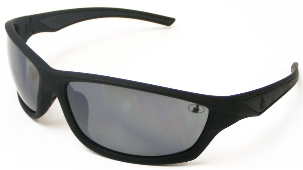Ironman Relentless Sunglasses, Matte Black Rubberized Frame, Smoke with Silver Mirror Flash Lens, 10228858.QTS