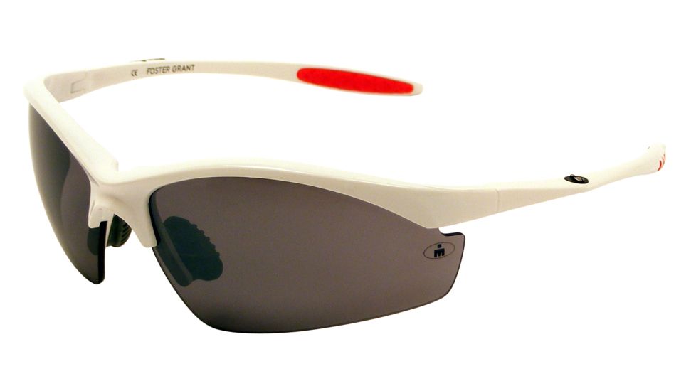 Ironman Tough RV Sunglasses, Shiny White Frame, Smoke with Red Mirror Lens, 10218089.QTS