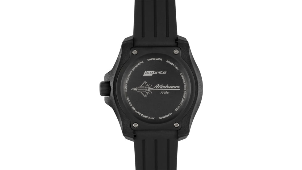 Isobrite Afterburner Series T100 Tritium Watch, Black/Blue, 47mm, ISO4001