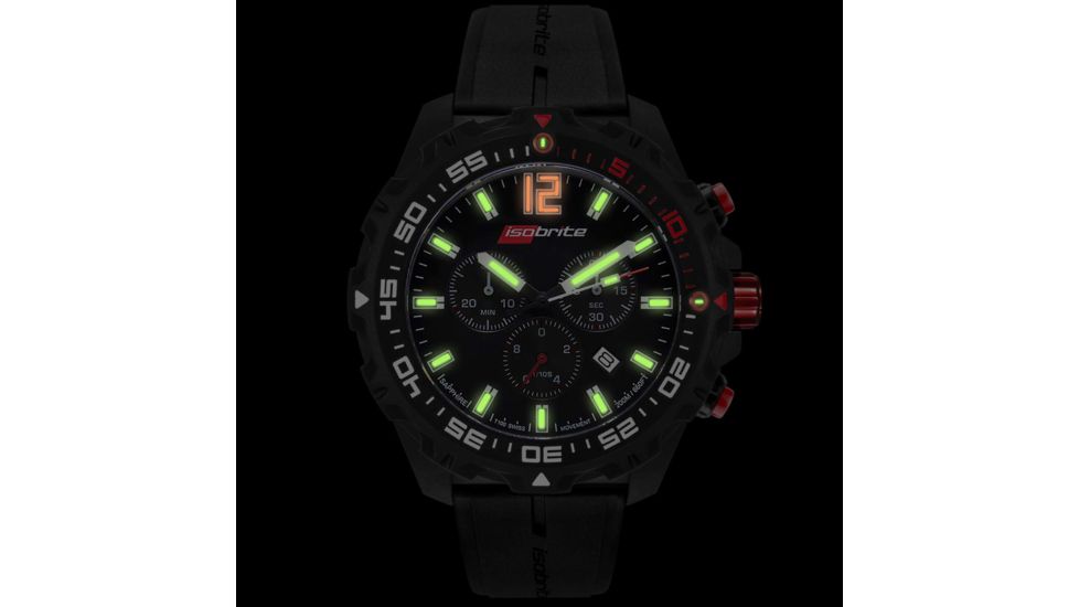 ISOBrite T100 Chronograph Watch, Black, Small ISO401