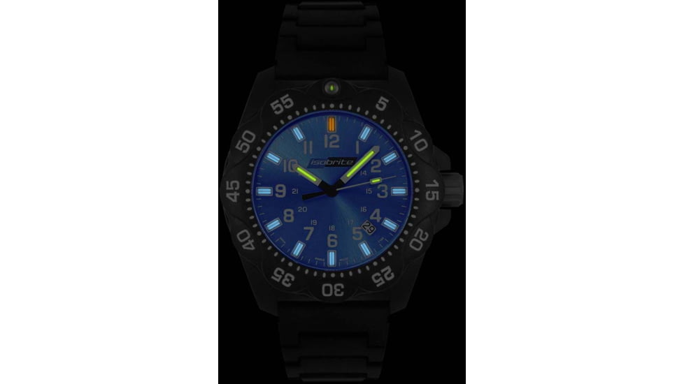 Isobrite Valor Midsize Blue T100 Tritium Illuminated Watch, Blue, ISO353-PU