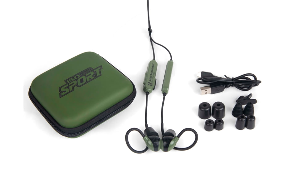 ISOtunes Sport ADVANCE BT Tactical Earbuds with Bluetooth, 26 NRR, OD Green, IT-36