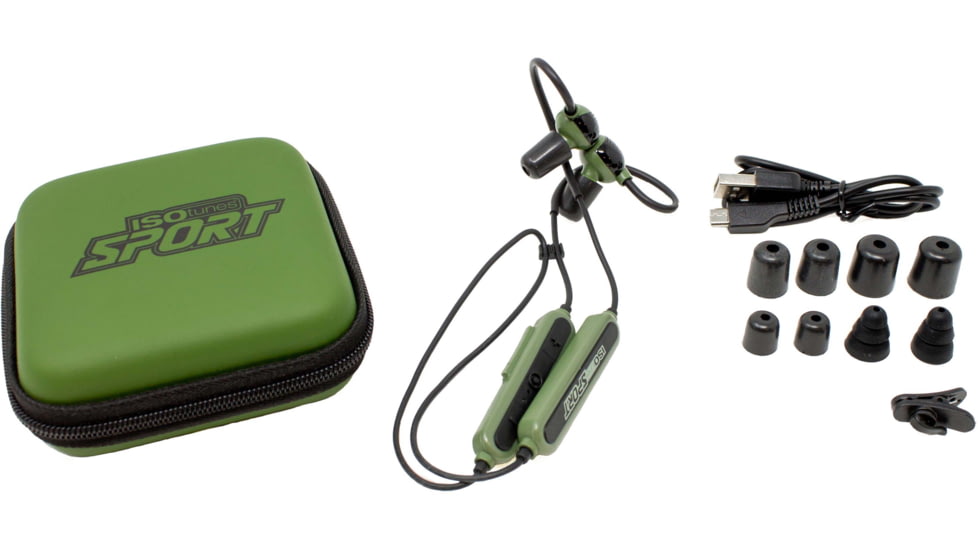 ISOtunes Sport ADVANCE BT Tactical Earbuds with Bluetooth, 26 NRR, OD Green, IT-36