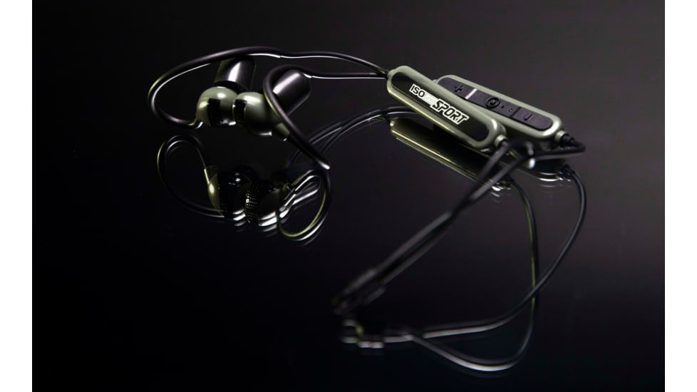 ISOtunes Sport ADVANCE BT Tactical Earbuds with Bluetooth, 26 NRR, OD Green, IT-36