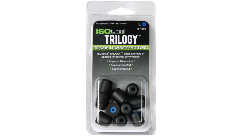 ISOtunes Sport Advance Trilogy Replacement Foam Ear Tips, 5 Pairs, Large, IT-53