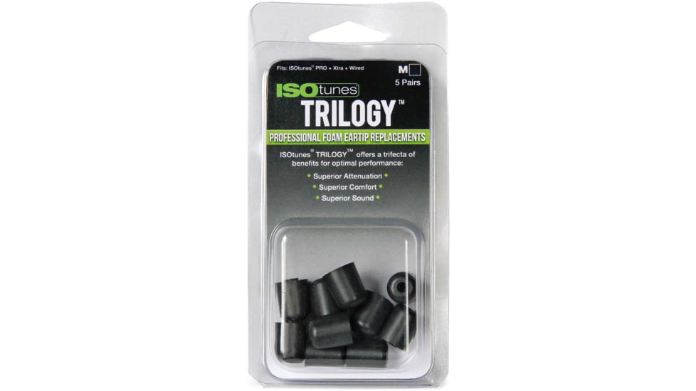 ISOtunes Sport Advance Trilogy Replacement Foam Ear Tips, 5 Pairs, Medium, IT-52