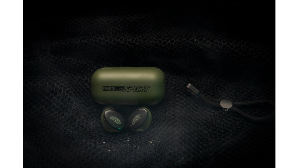 ISOtunes Sport Caliber True Wireless Tactical Earbuds, 25 dB, OD Green, IT-17