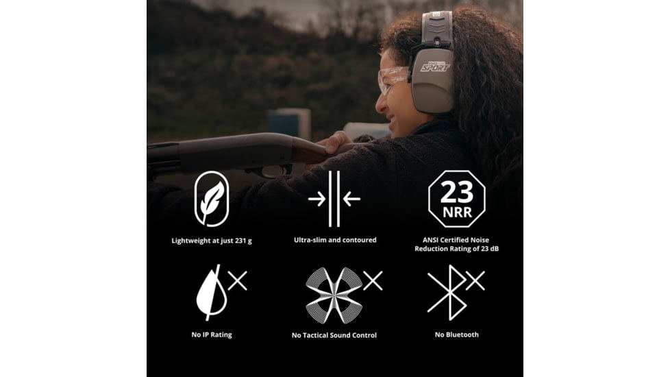 ISOtunes Sport DEFY Slim Passive Earmuffs, Black, Small/Large, IT-78