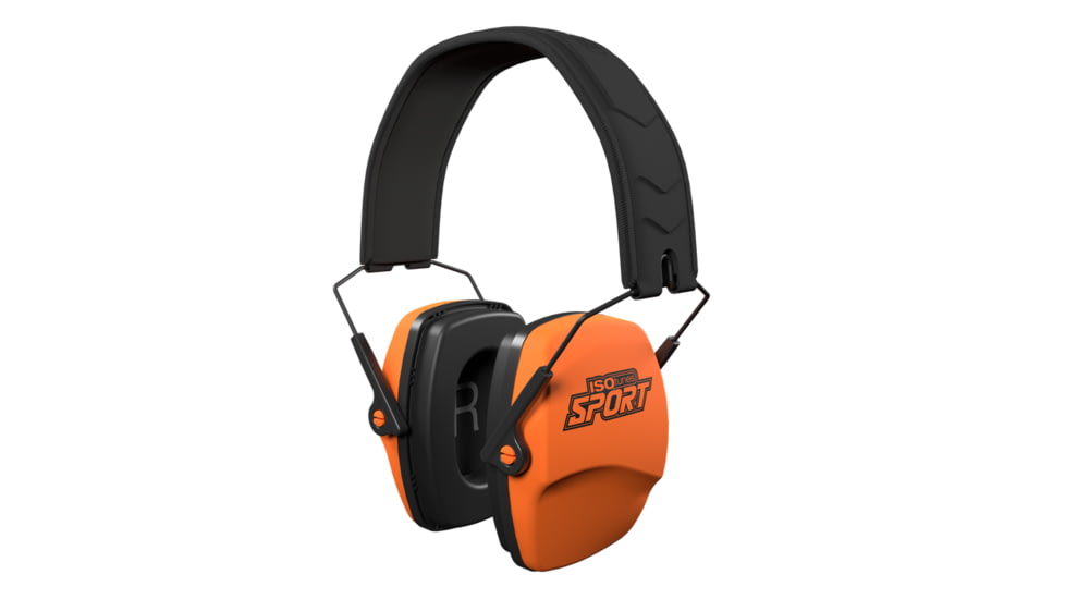 ISOtunes Sport DEFY Slim Passive Earmuffs, Orange, Small/Large, IT-79