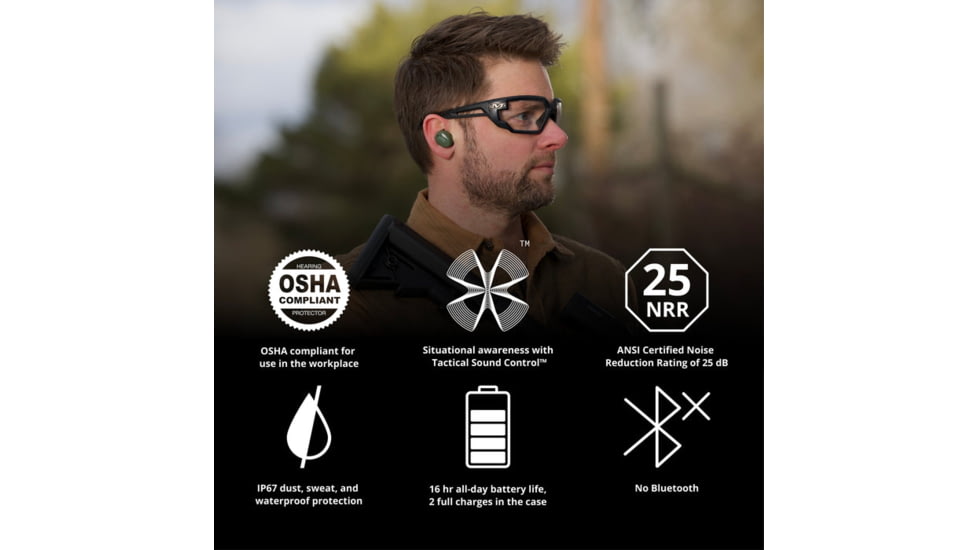 ISOtunes Sport INSTINCT Tactical Earbuds, OD Green, Universal, IT-94