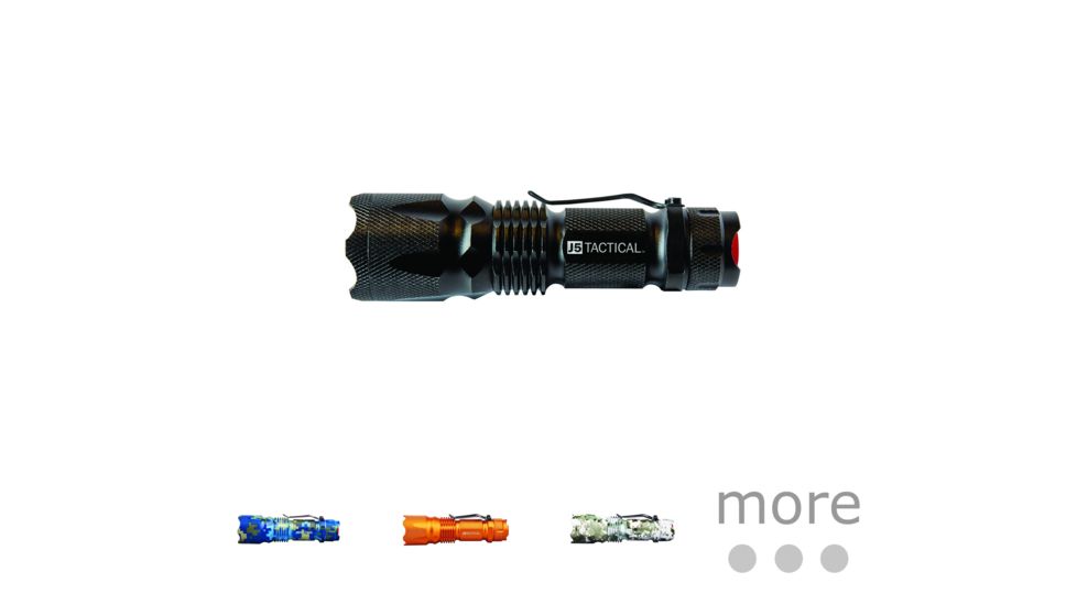 J5 Tactical V1 Pro Flashlight, 300 Lumens, Black, Blue Aqua Camo, Bright Orange, Desert Camo, Forrest Camo, Pink