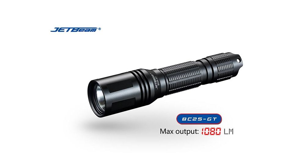 JETBeam BC25GT Rechargeable LED Flashlight, Black, BC25-GT