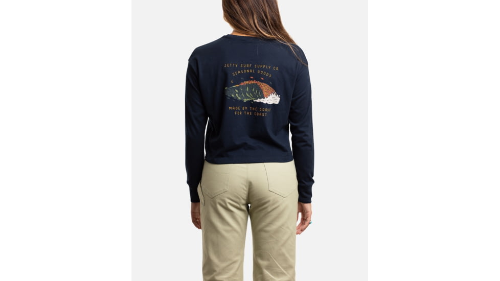 Jetty Harvest Long Sleeve Tee - Womens, Navy, Large, 29117