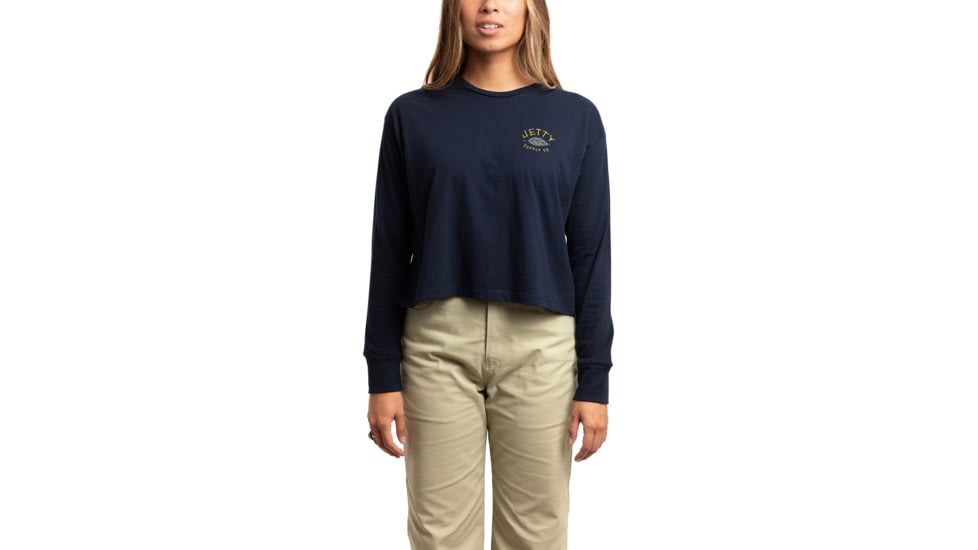 Jetty Harvest Long Sleeve Tee - Womens, Navy, Large, 29117