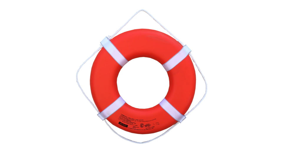 Jim-Buoy U.S.C.G. Approved G-Series Life Ring, Orange, 20in, GO-20