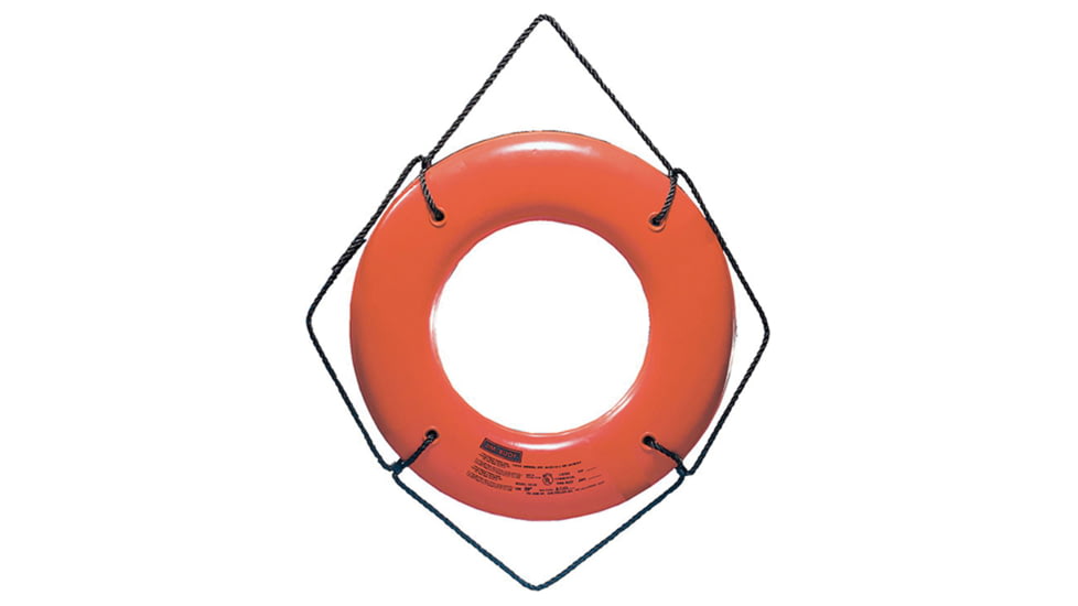 Jim-Buoy U.S.C.G. Approved Jbx-Series Life Ring, Orange, 20in, JBO-X-20
