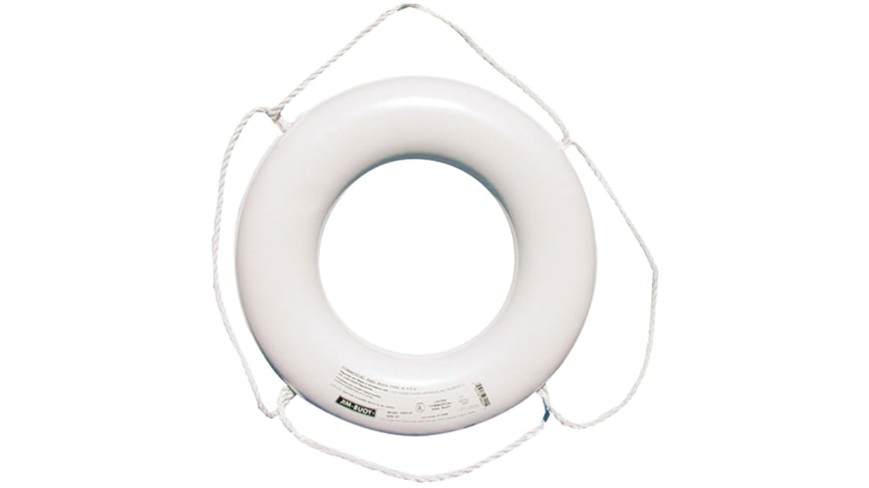 Jim-Buoy U.S.C.G. Approved Jbx-Series Life Ring, White, 20in, JBW-X-20