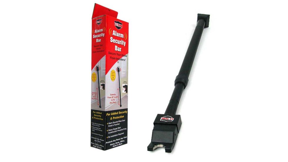 JOBAR Alarm Security Bar, Extends from 29 to 43in, Black JB5322