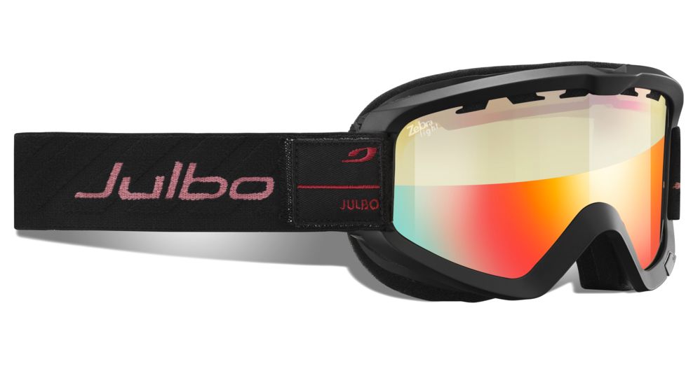 JULBO Bang Next Ski Goggles,Black/Red,Zebra Light Lenses w/Multilayer Fire Flash, Standard 74331245