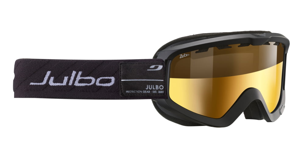 JULBO Bang Next Ski Goggles,Black,Zebra Lenses w/Gold Flash, Standard 74331145