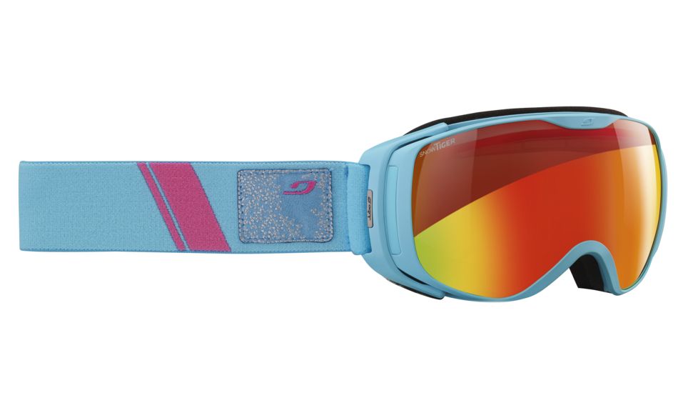 JULBO Luna Ski Goggles,Blue,Snow Tiger Lenses w/Multilayer Fire Flash, Small 72873125