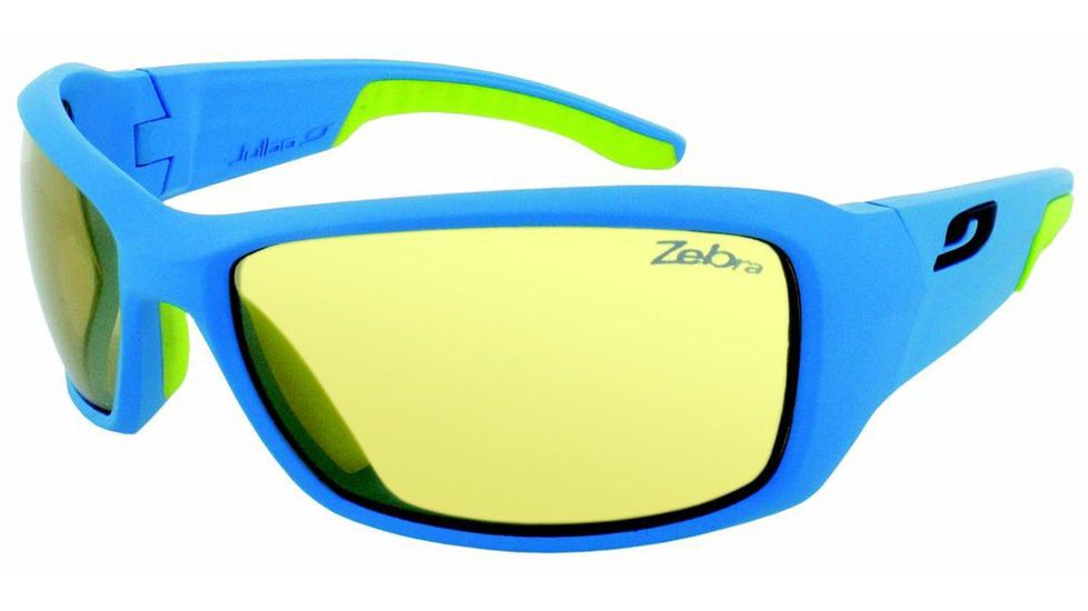 Julbo Run Sunglasses, Blue/Green  w/ Zebra Lenses 3703112