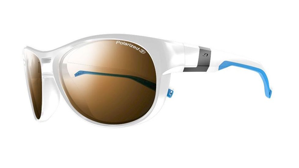 Julbo Shore Sunglasses,Shiny White/Light Blue Frame,Polarized Lens J4879011