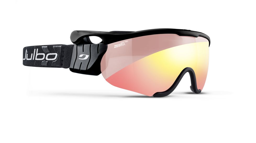 Julbo Sniper Goggles, Black/Black with Zebra Light Red, Med, J69033147