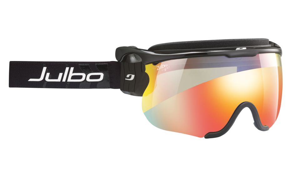 JULBO Sniper L Ski Goggles,Black/Black Ski Goggles,Zebra Light Lenses w/Multilayer Fire Flash, Standard 70031145