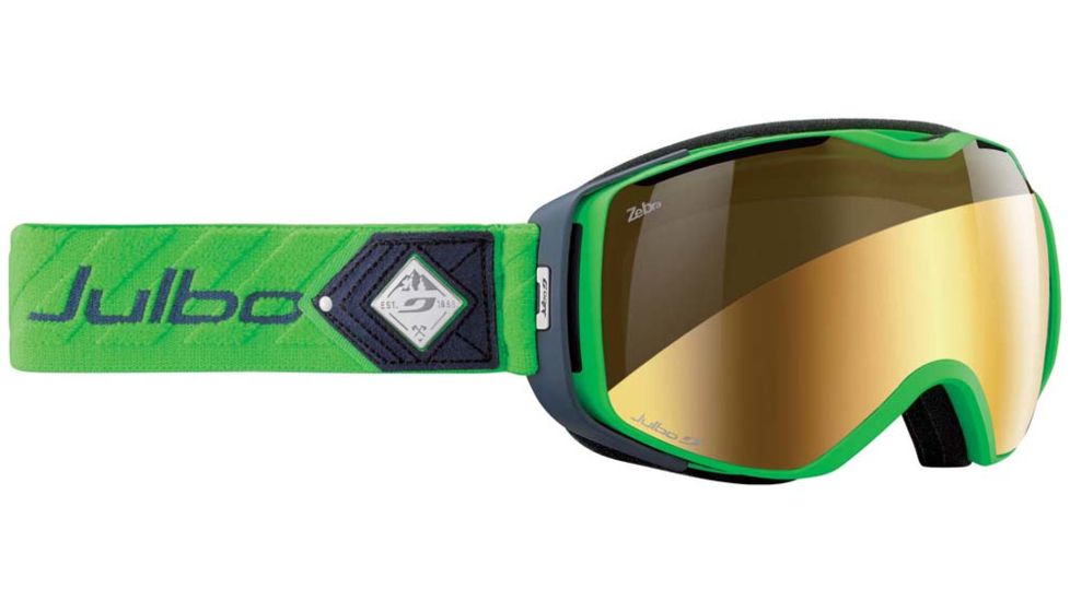 Julbo Universe Goggles, Green/Blue w/Zebra Double Spherical Lenses And A Gold Flash Treatment 73631124