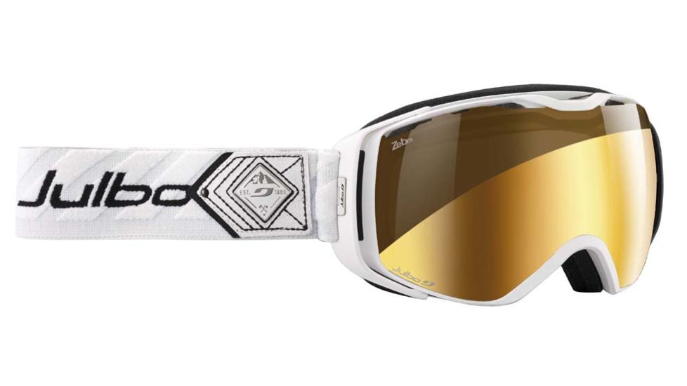 Julbo Universe Goggles, White/Black w/Zebra Double Spherical Lenses And A Gold Flash Treatment 73631224