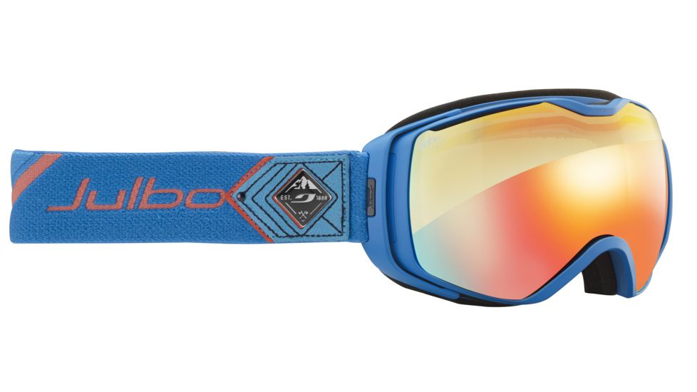 JULBO Universe Ski Goggles,Blue/Orange,Zebra Light Lenses w/Multilayer Fire Flash, Large 73631125