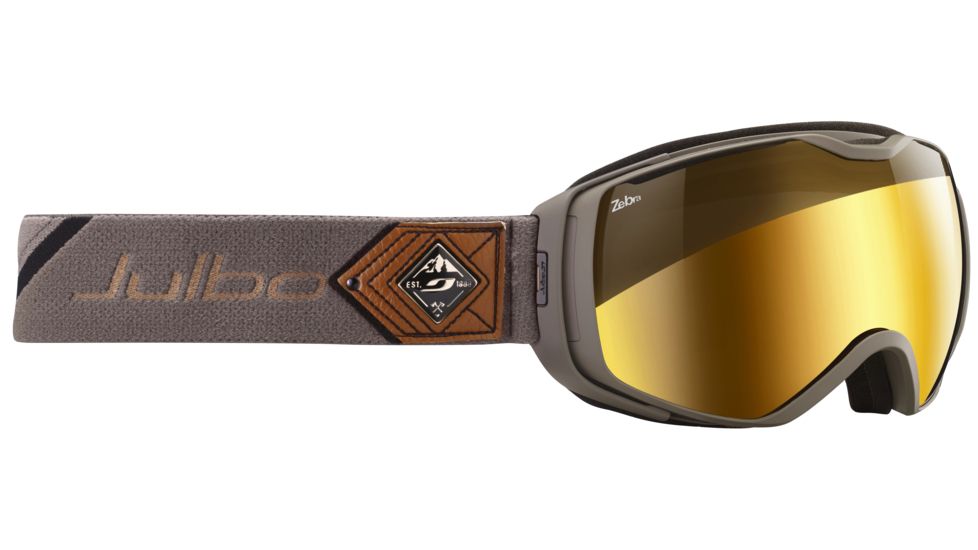JULBO Universe Ski Goggles,Grey,Zebra Lenses w/Gold Flash, Large 73631515