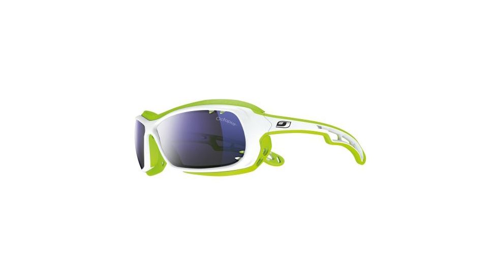 Julbo Wave Sunglasses, White/Green w/ Octopus Lenses 4428016