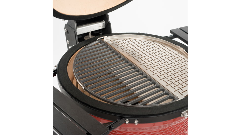 Kamado Joe Classic Joe Half Moon Cast Iron Cooking Grate, Black, Medium, KJ-HCICG
