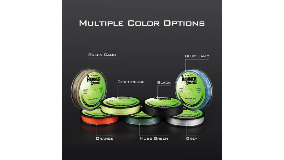Kast King Hammer Braided Fishing Line, Black, 40 lb/150 yd, KKLIBRDHM150YBK40