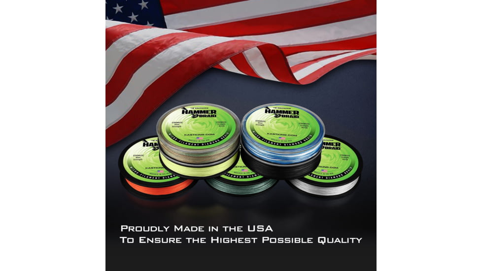 Kast King Hammer Braided Fishing Line, Black, 40 lb/150 yd, KKLIBRDHM150YBK40
