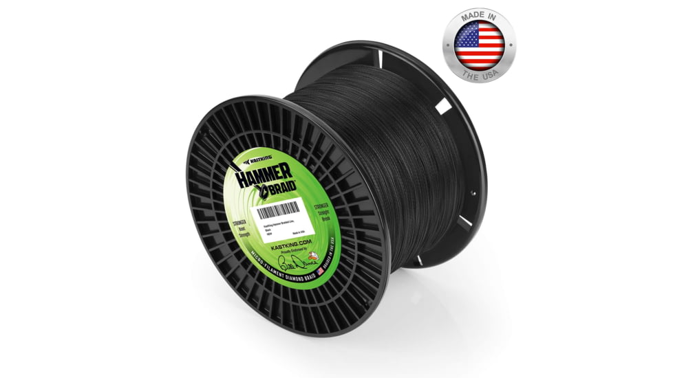 Kast King Hammer Braided Fishing Line, Black, 40 lb/150 yd, KKLIBRDHM150YBK40