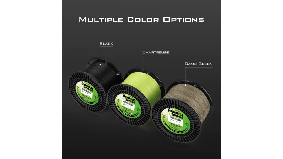 Kast King Hammer Braided Fishing Line, Black, 40 lb/150 yd, KKLIBRDHM150YBK40