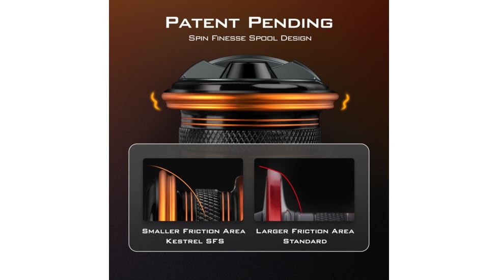 Kast King Kestrel 1000 SFS Carbon Body Spinning Reel, 6.2:1, 4.6oz, KKRLSPNKSSFS10GS